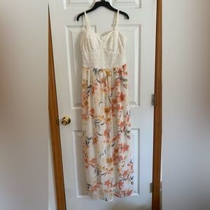 Lily Rose Juniors’ Floor Length Summer Back Slit Dress